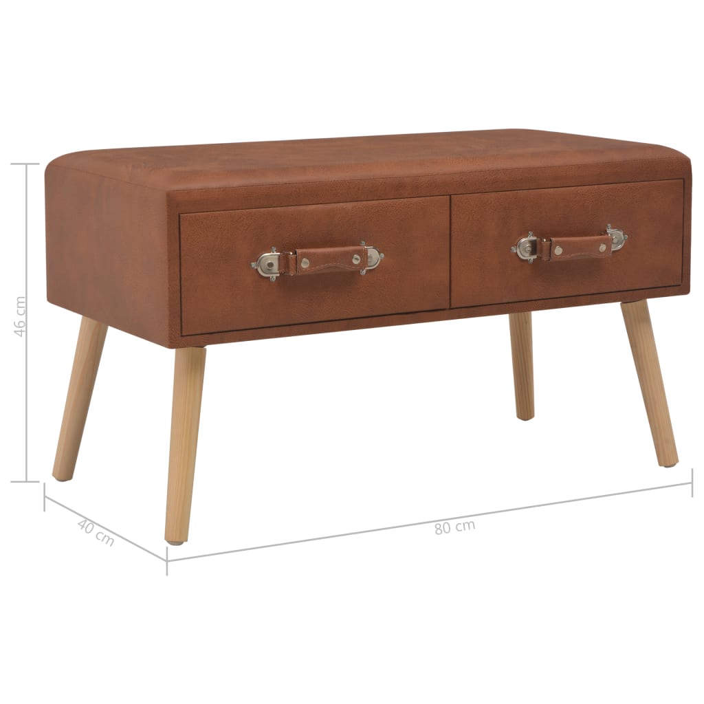 Salontafel 80x40x46 cm kunstleer bruin