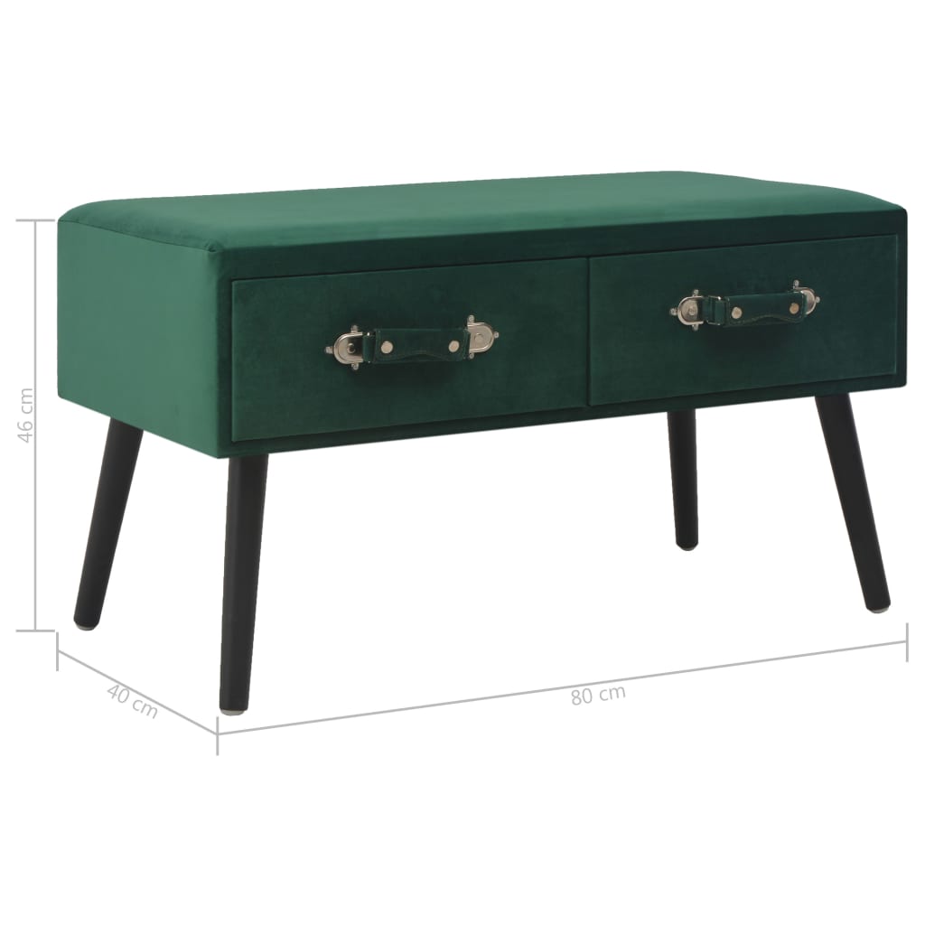 Salontafel 80x40x46 cm fluweel groen