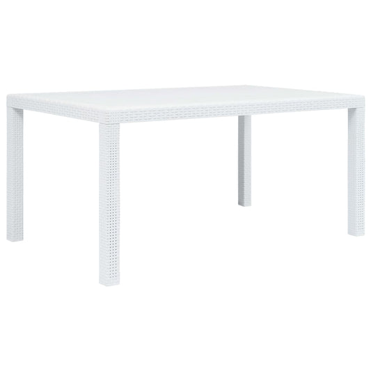 Tuintafel 150x90x72 cm rattan-look kunststof wit