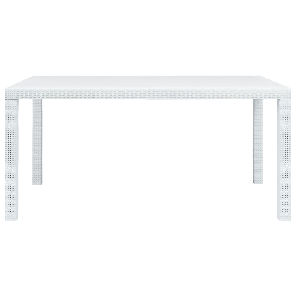 Tuintafel 150x90x72 cm rattan-look kunststof wit