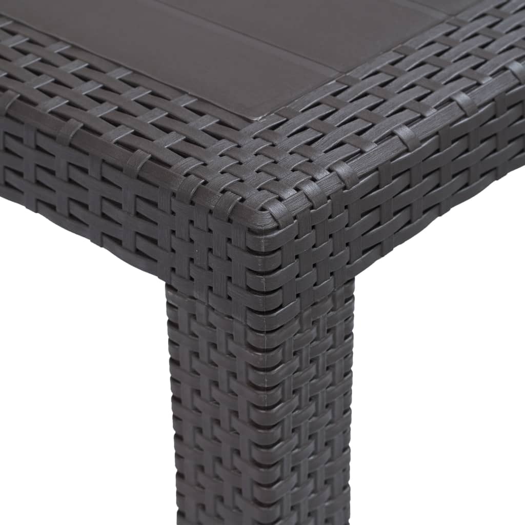 Tuintafel 220x90x72 cm rattan-look kunststof bruin