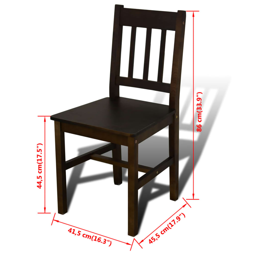 Eettafel met 4 stoelen hout bruin