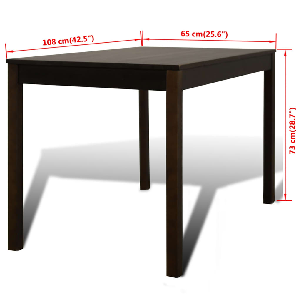 Eettafel met 4 stoelen hout bruin