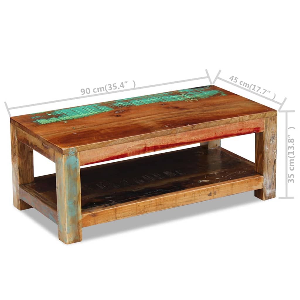 Salontafel 90x45x35 cm massief gerecycled hout