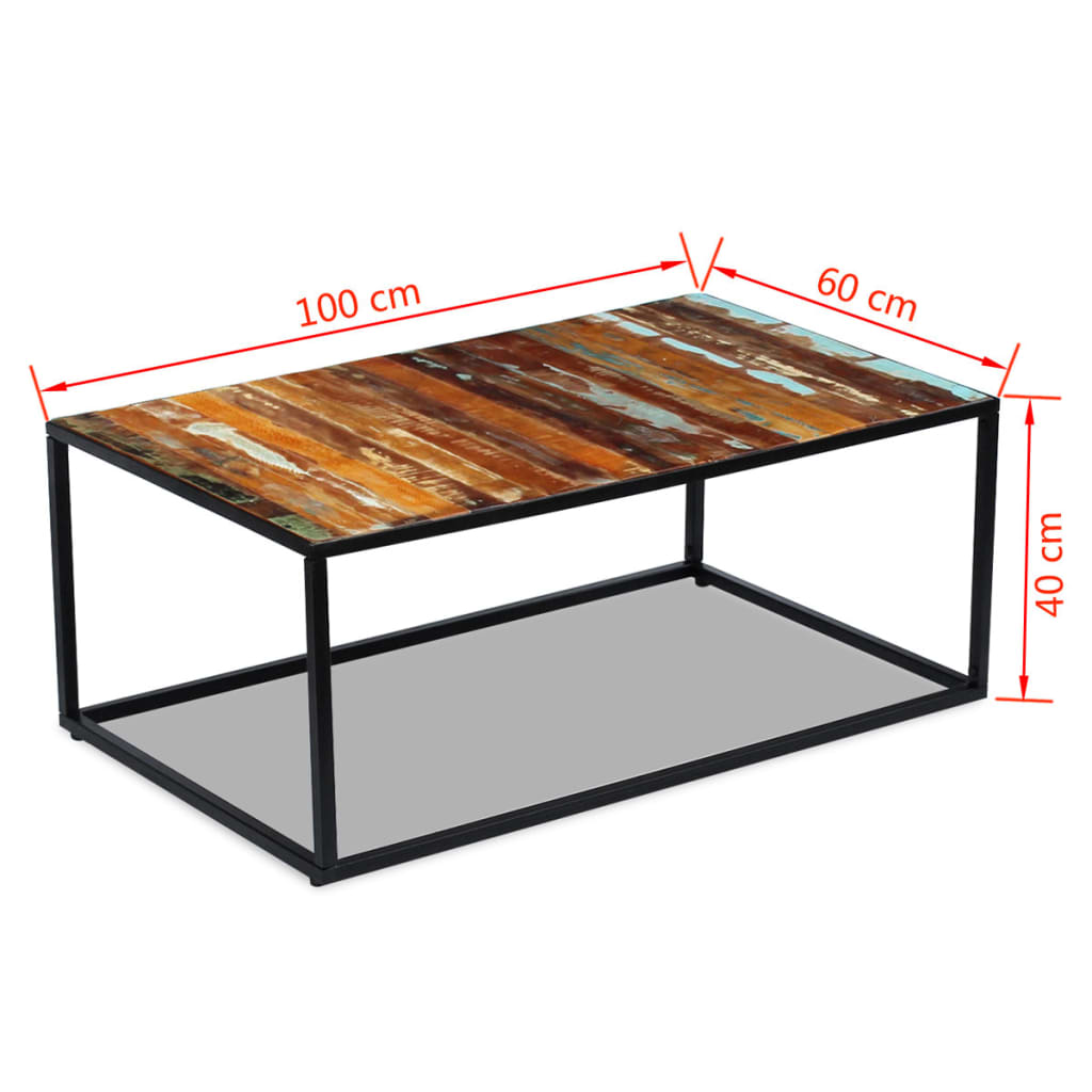 Salontafel 100x60x40 cm massief gerecycled hout