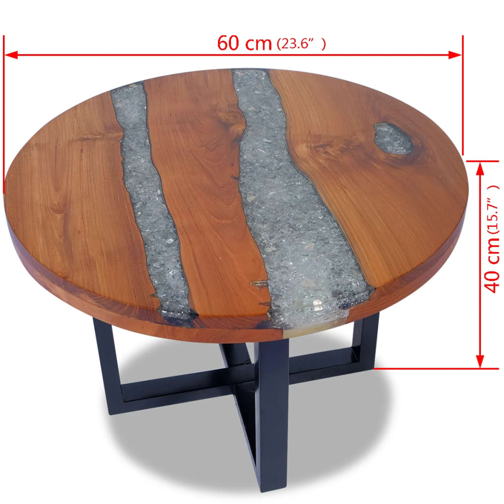 Salontafel massief teakhout hars 60 cm