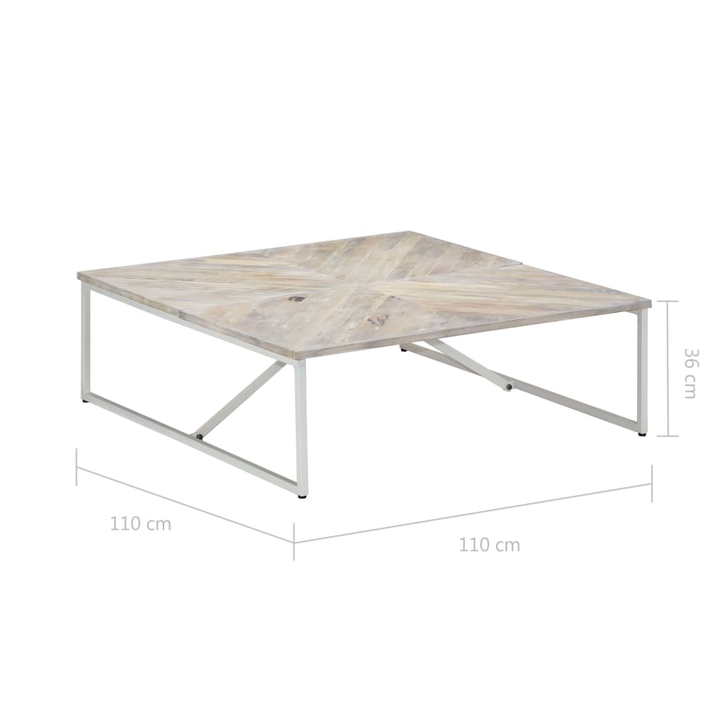 Salontafel 110x110x36 cm massief mangohout