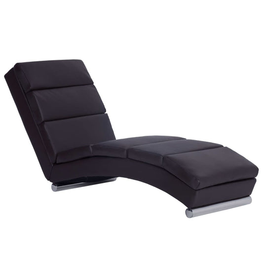 Chaise longue kunstleer bruin