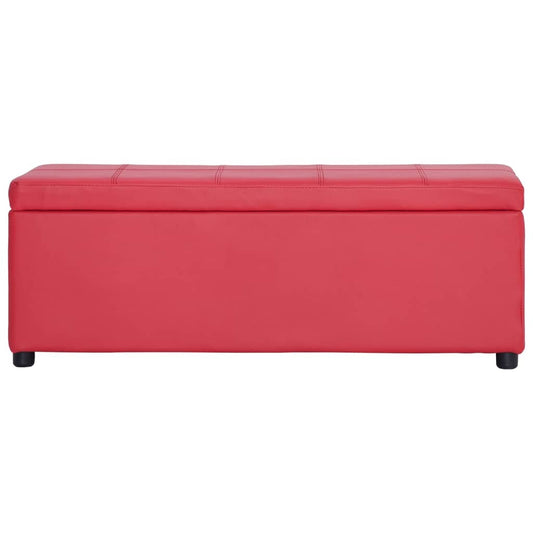 Bankje met opbergvak 116 cm kunstleer rood