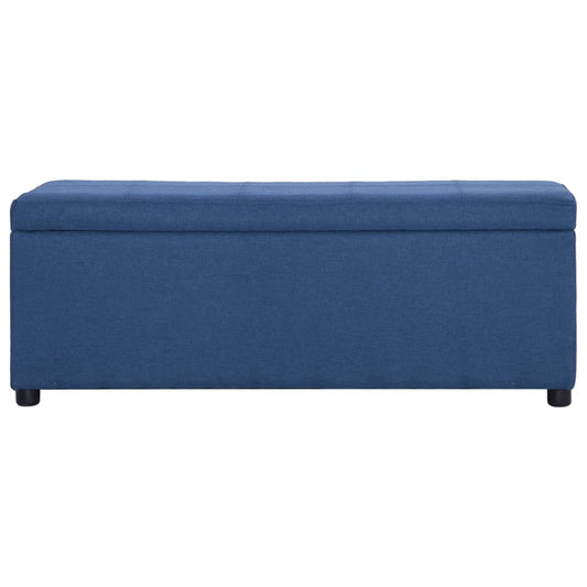 Bankje met opbergvak 116 cm polyester blauw