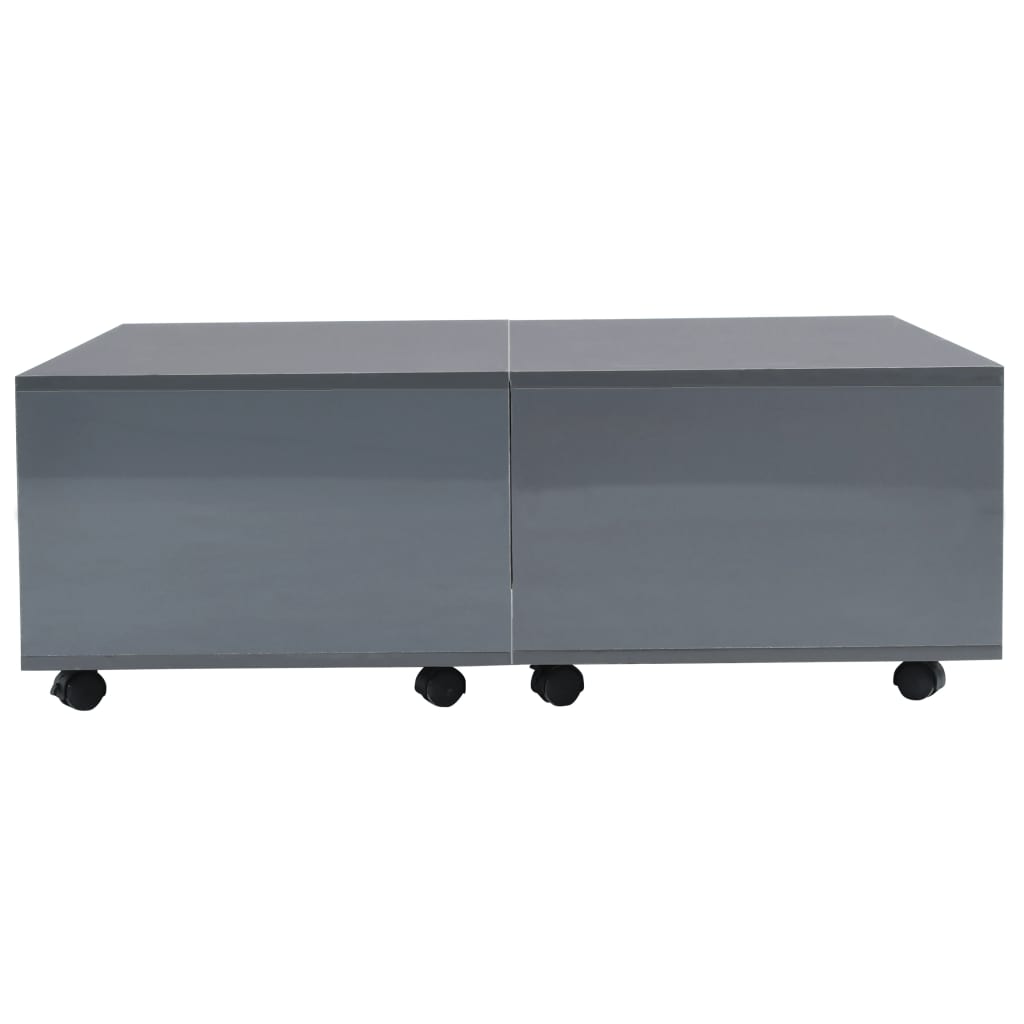 Salontafel 100x100x35 cm hoogglans grijs