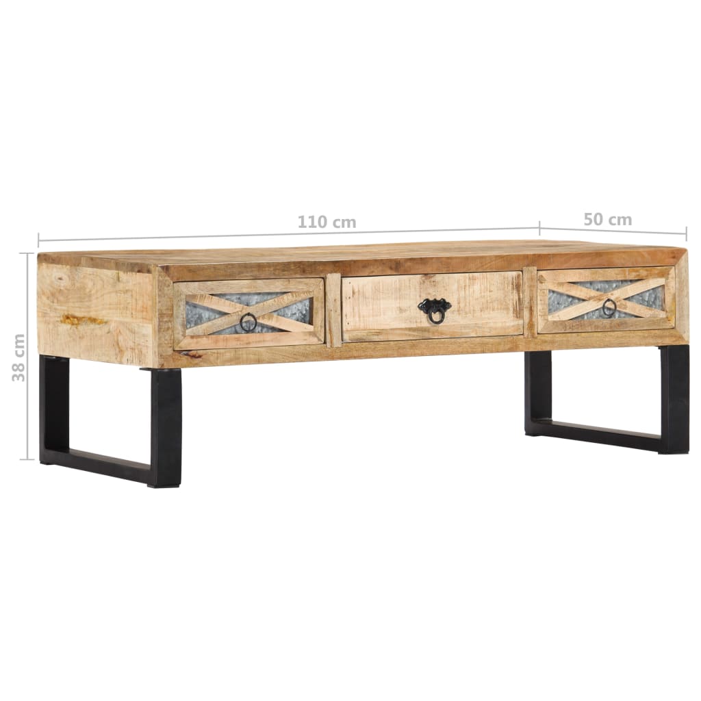 Salontafel 110x50x38 cm massief mangohout