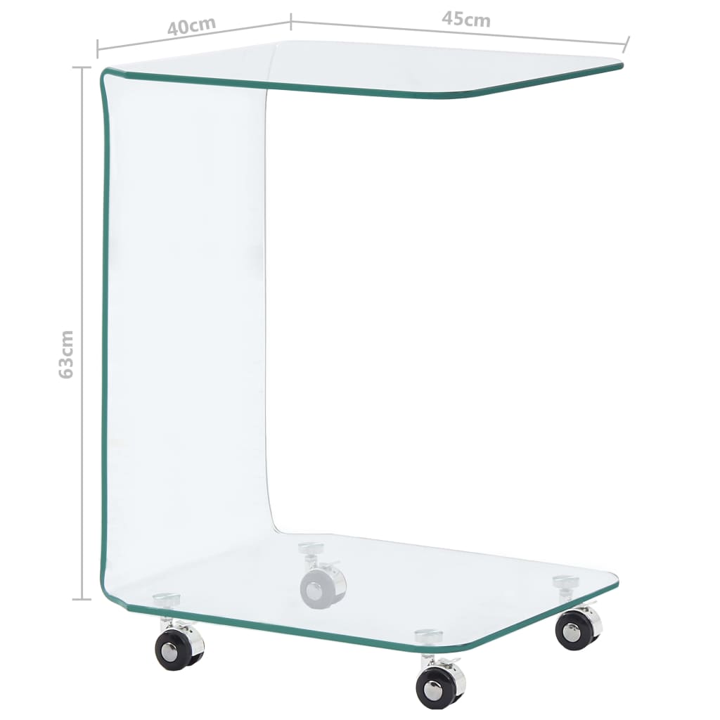 Salontafel 45x40x63 cm gehard glas