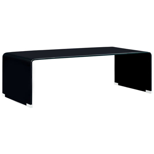 Salontafel 98x45x31 cm gehard glas zwart