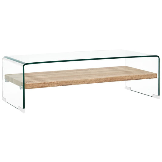 Salontafel 98x45x31 cm gehard glas transparant