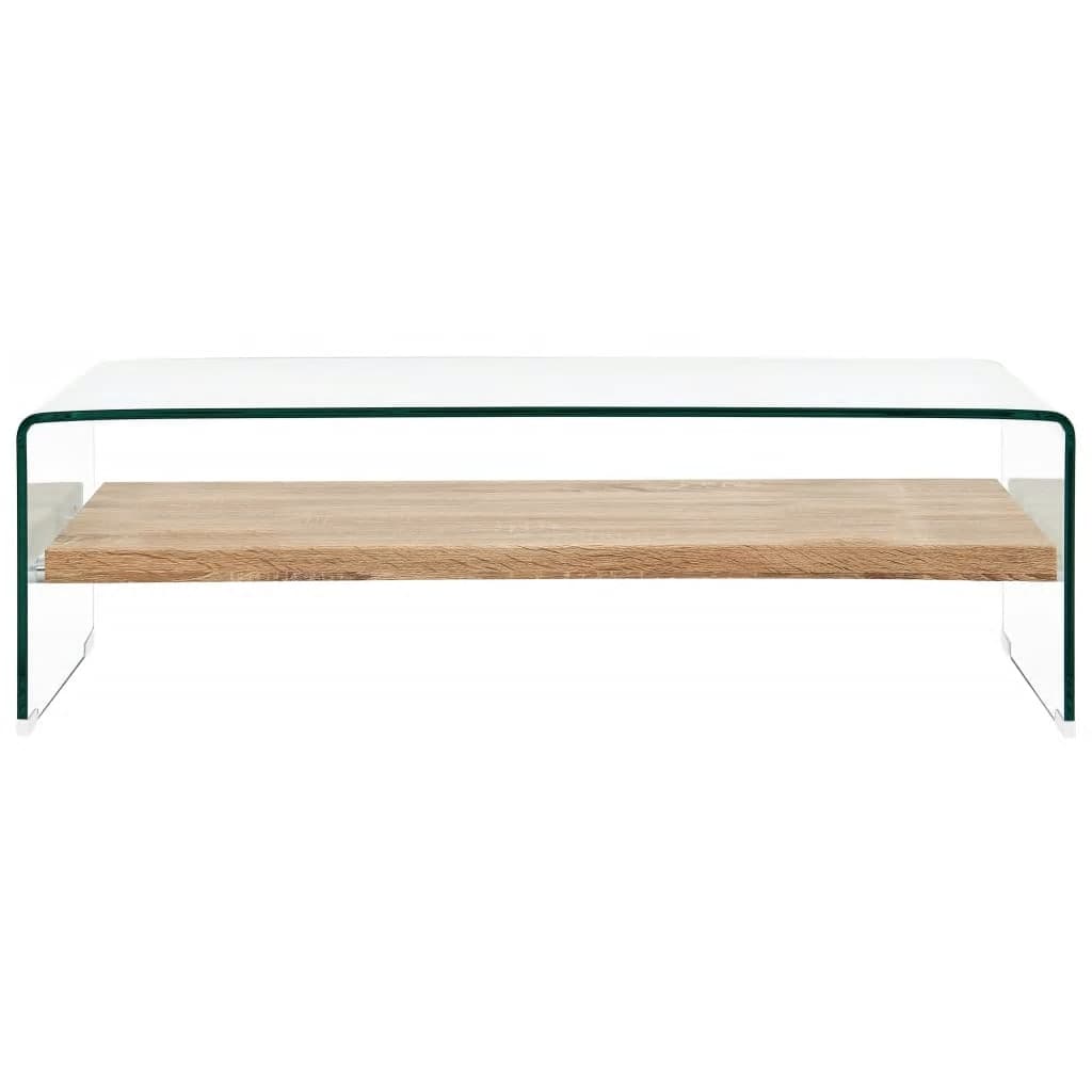 Salontafel 98x45x31 cm gehard glas transparant