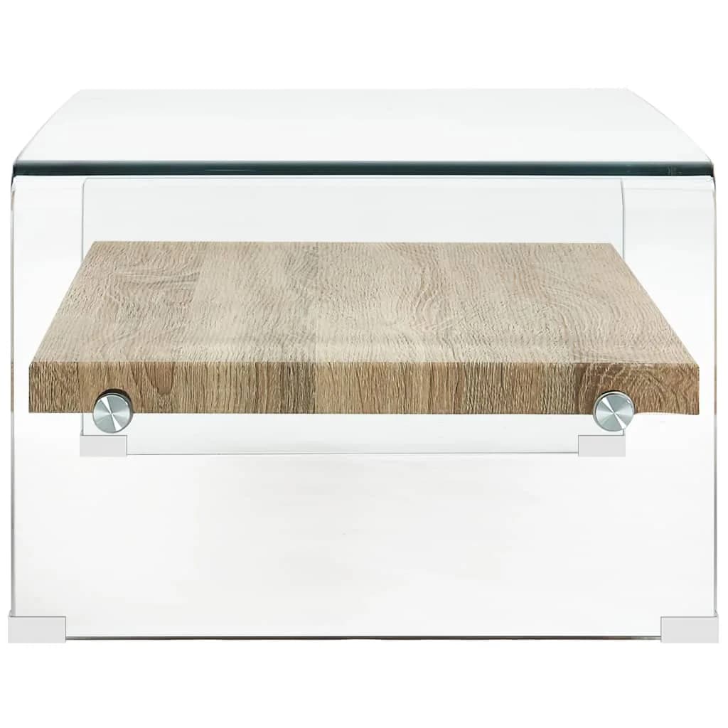 Salontafel 98x45x31 cm gehard glas transparant