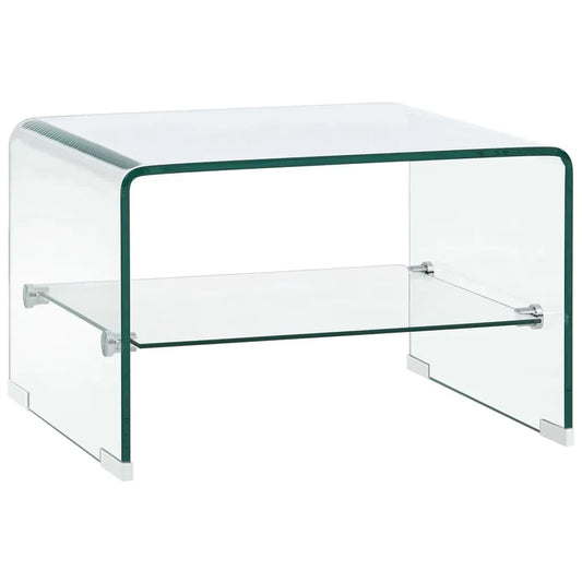 Salontafel 50x45x33 cm gehard glas transparant