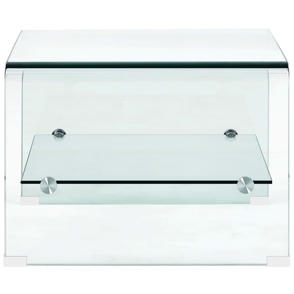 Salontafel 50x45x33 cm gehard glas transparant