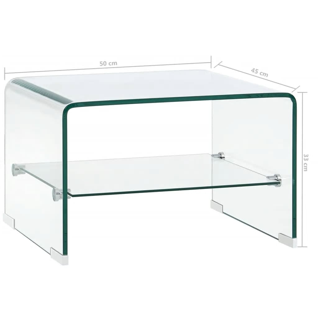 Salontafel 50x45x33 cm gehard glas transparant