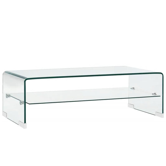 Salontafel 98x45x31 cm gehard glas transparant