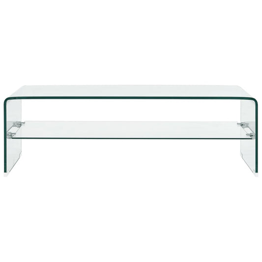 Salontafel 98x45x31 cm gehard glas transparant