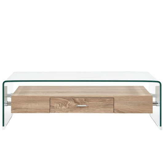 Salontafel 98x45x31 cm gehard glas transparant