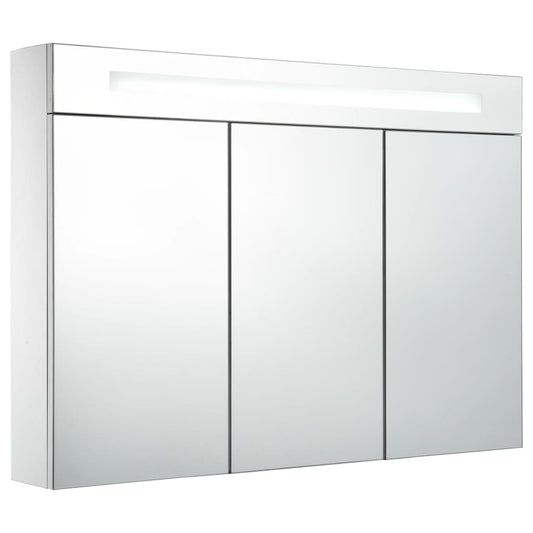 Badkamerkast met spiegel en LED 88x13x62 cm