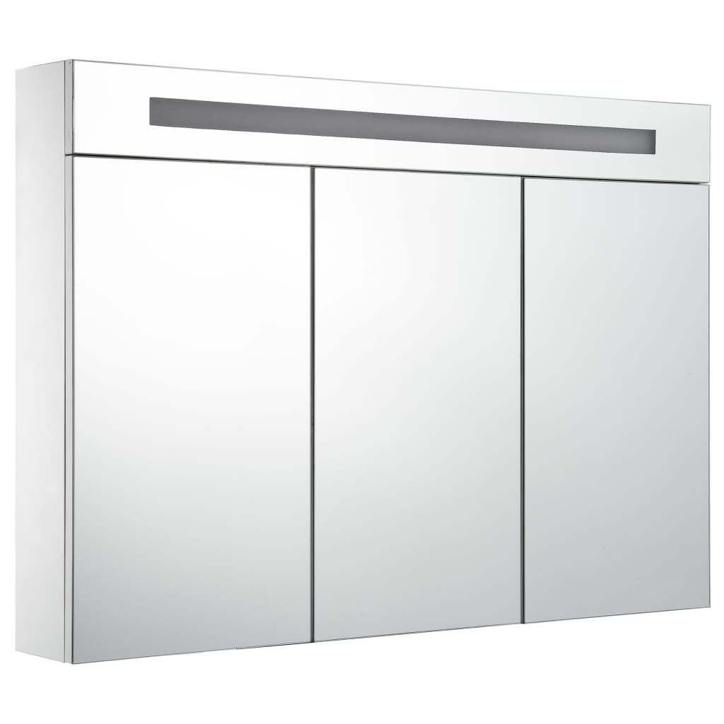 Badkamerkast met spiegel en LED 88x13x62 cm