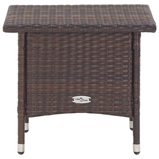 Theetafel 50x50x47 cm poly rattan bruin