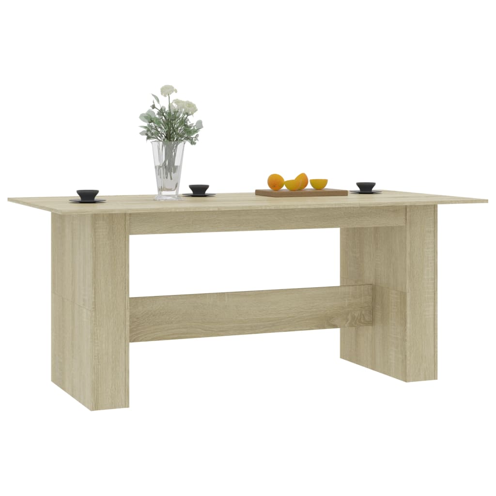 Eettafel 180x90x76 cm bewerkt hout sonoma eikenkleurig