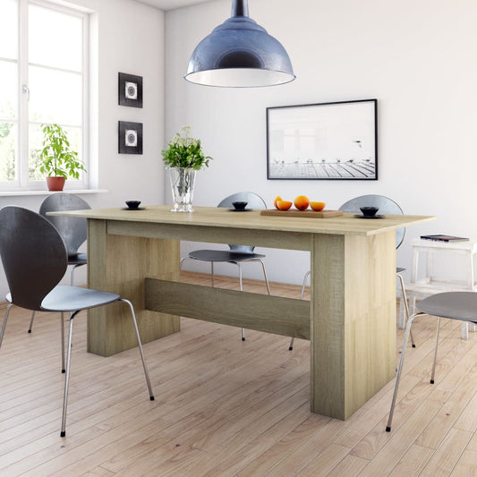 Eettafel 180x90x76 cm bewerkt hout sonoma eikenkleurig