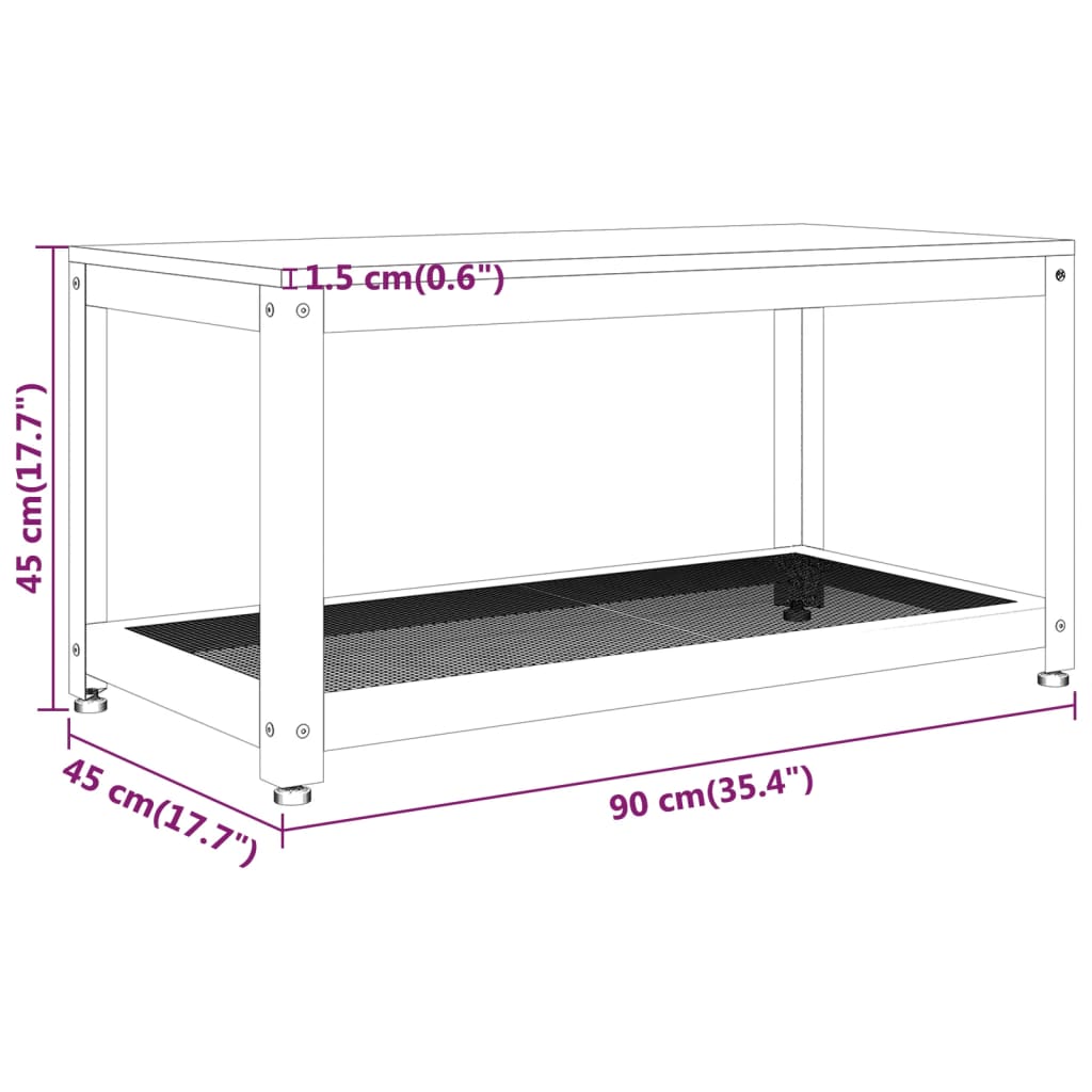 Salontafel 90x45x45 cm MDF en ijzer donkerbruin en zwart