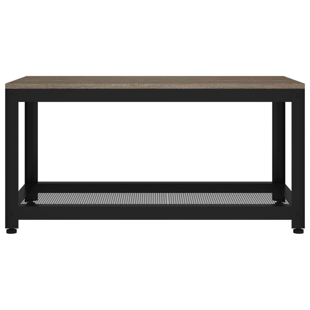 Salontafel 90x45x45 cm MDF en ijzer grijs en zwart