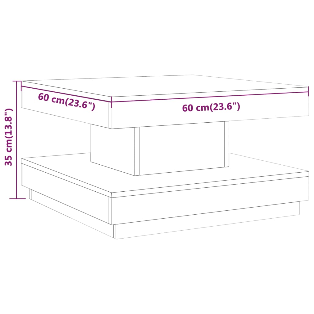 Salontafel 60x60x35 cm MDF lichtbruin