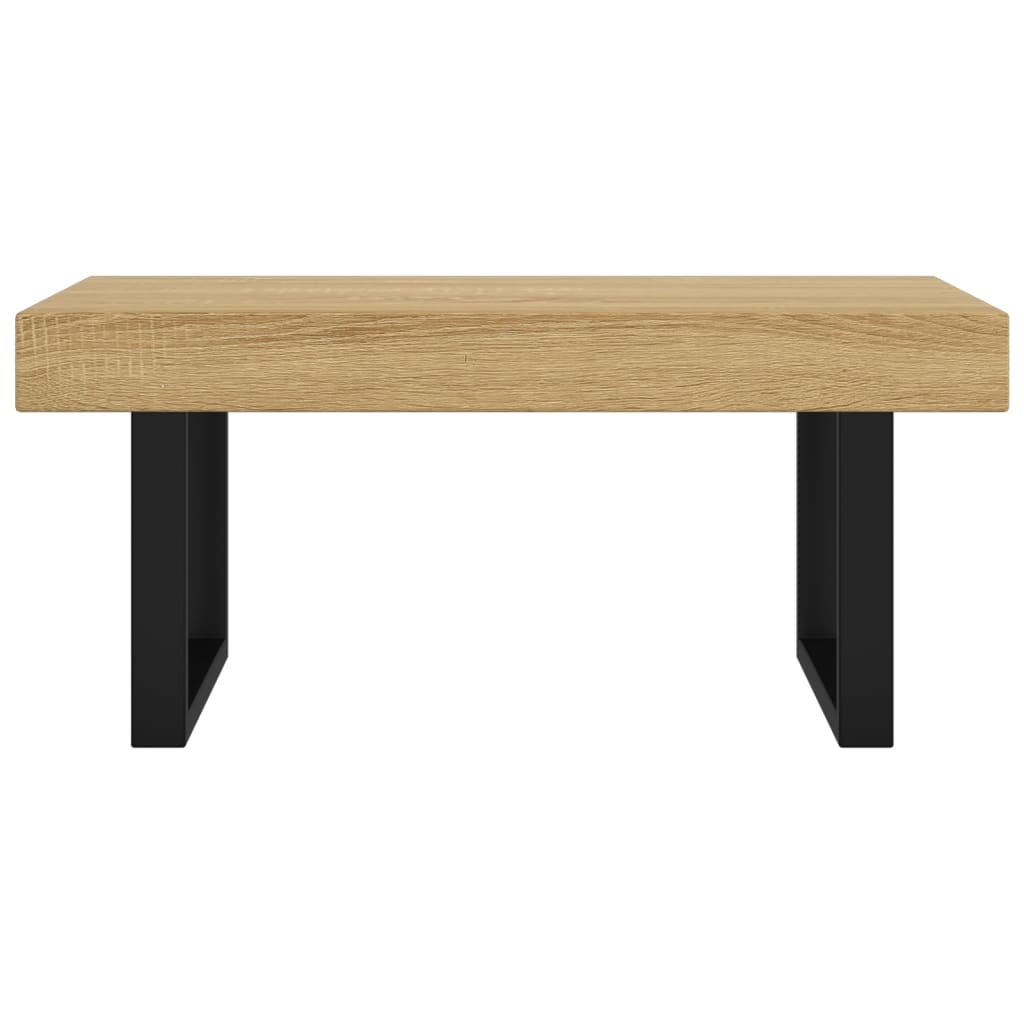 Salontafel 90x45x40 cm MDF en ijzer lichtbruin en zwart