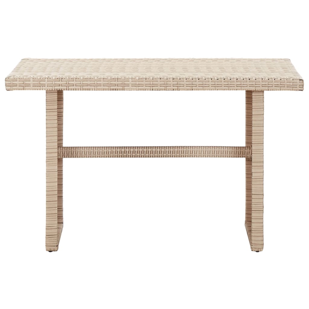 Tuintafel 110x60x67 cm poly rattan beige