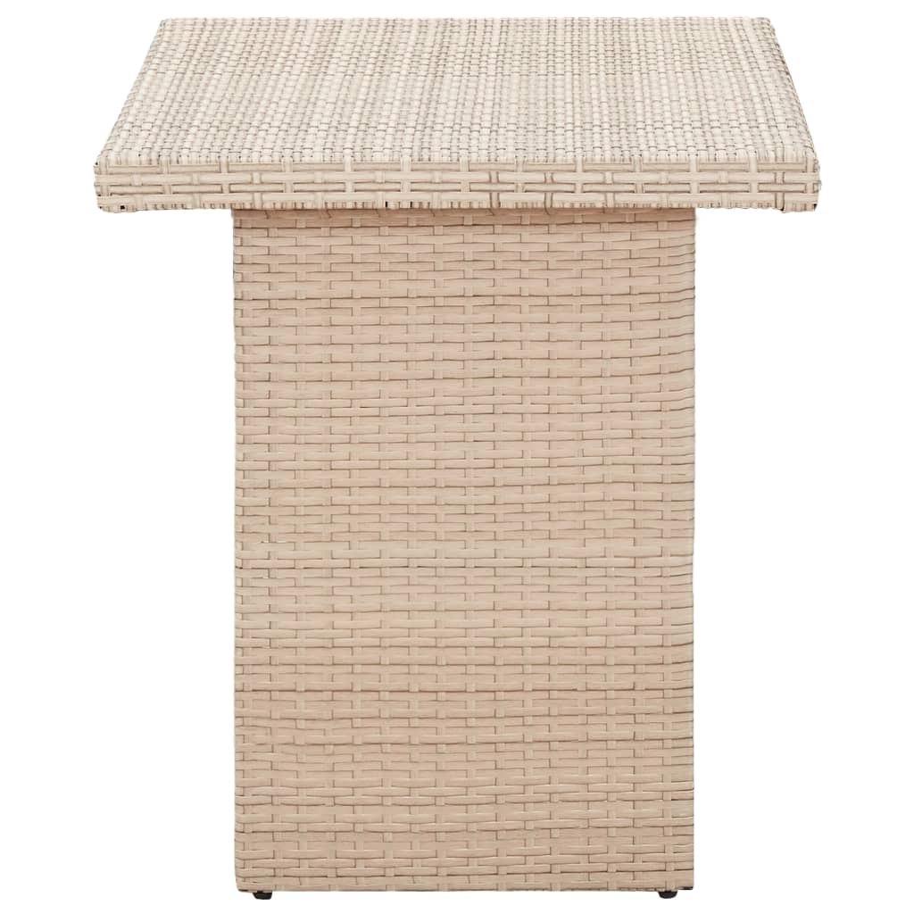 Tuintafel 110x60x67 cm poly rattan beige