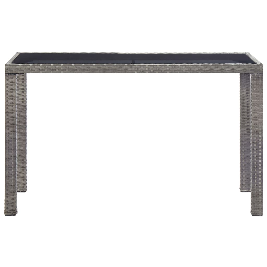 Tuintafel 123x60x74 cm poly rattan antraciet