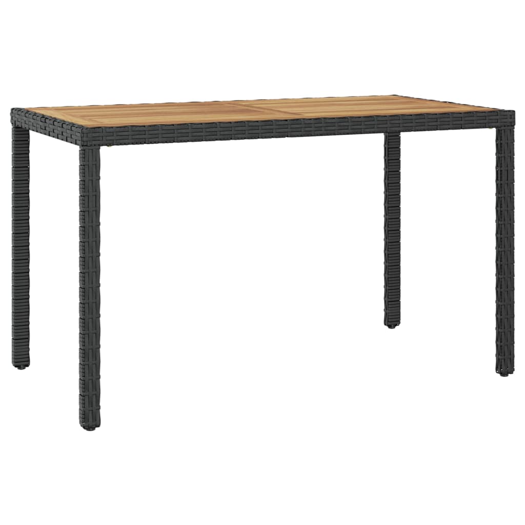 Tuintafel 123x60x74 cm massief acaciahout zwart en bruin