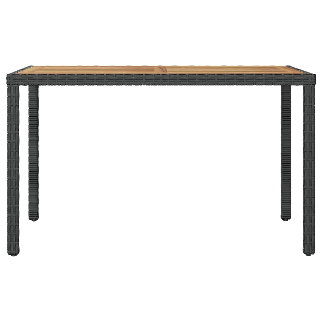 Tuintafel 123x60x74 cm massief acaciahout zwart en bruin