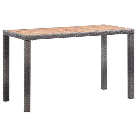 Tuintafel 123x60x74 cm massief acaciahout antraciet en bruin