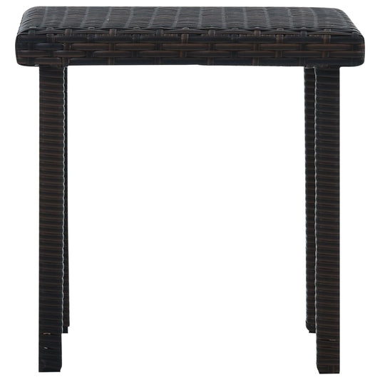 Tuintheetafel 40x40x40 cm poly rattan bruin