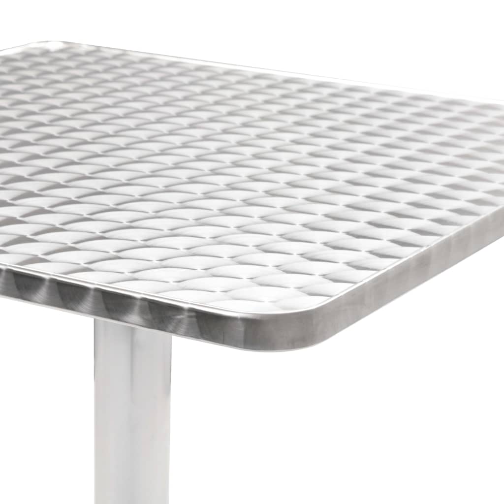 Tuintafel 60x60x70 cm aluminium zilverkleurig