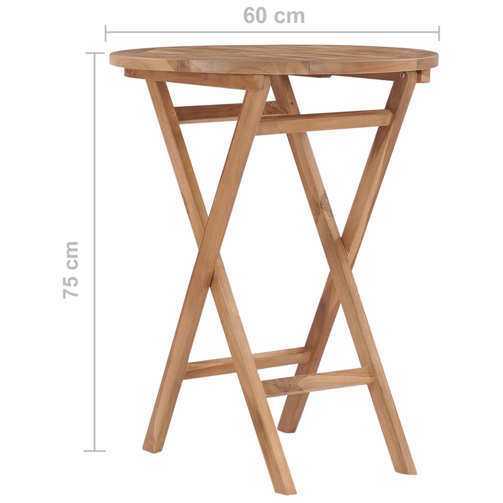 Tuintafel inklapbaar 60 cm massief teakhout