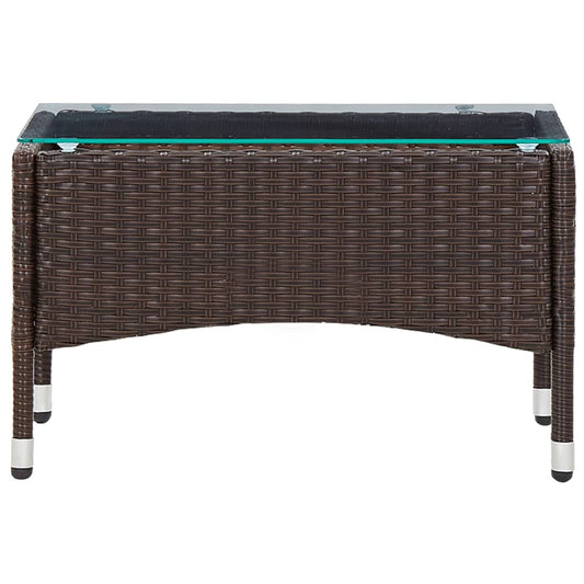 Salontafel 60x40x36 cm poly rattan bruin