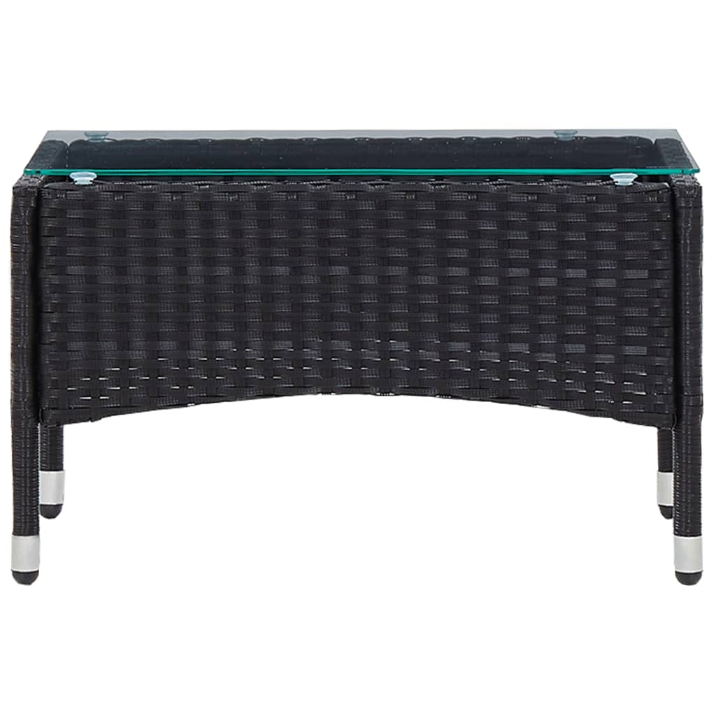 Salontafel 60x40x36 cm poly rattan zwart