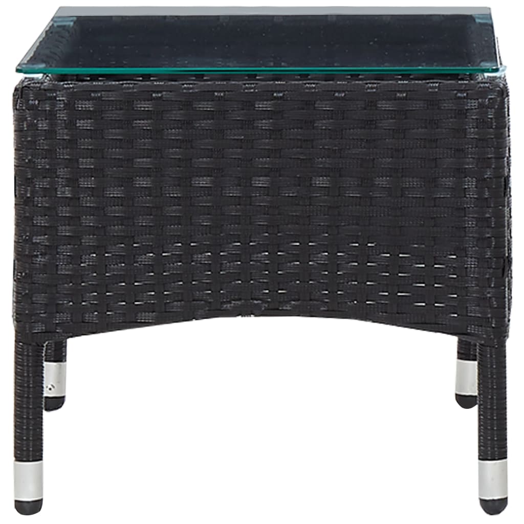 Salontafel 60x40x36 cm poly rattan zwart