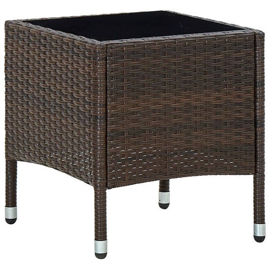 Tuintafel 40x40x45 cm poly rattan bruin