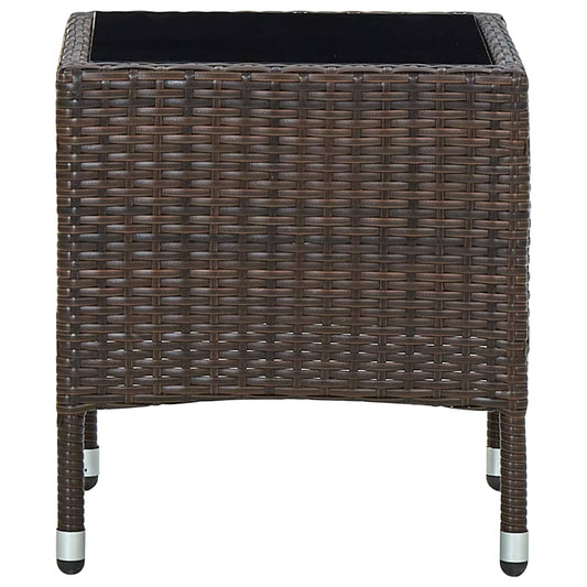 Tuintafel 40x40x45 cm poly rattan bruin